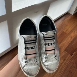 Fendi silver platinum sneakers